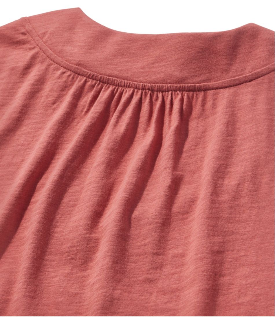 L.L.Bean | Women's Organic Cotton Tee, V-Neck Cap-Sleeve