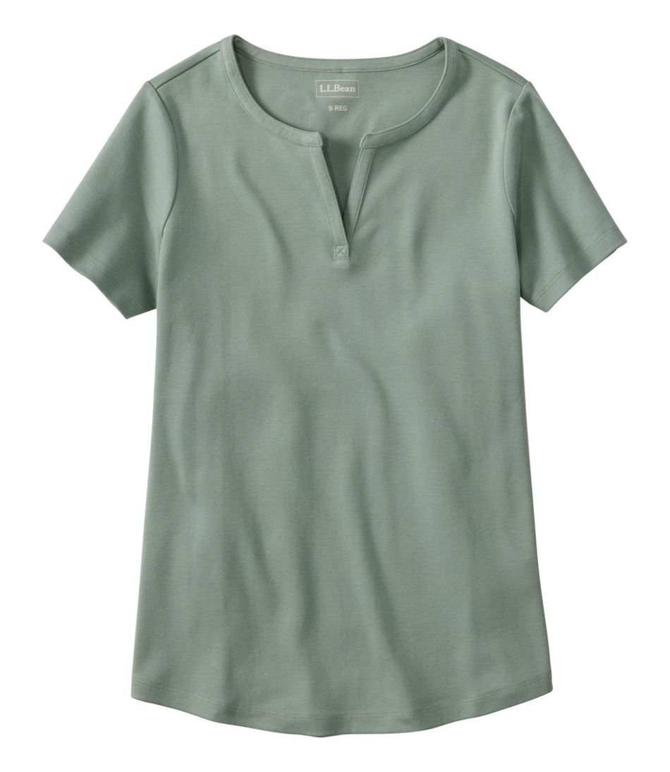 L.L.Bean | Women's L.L.Bean Tee, Short-Sleeve Notch-Neck