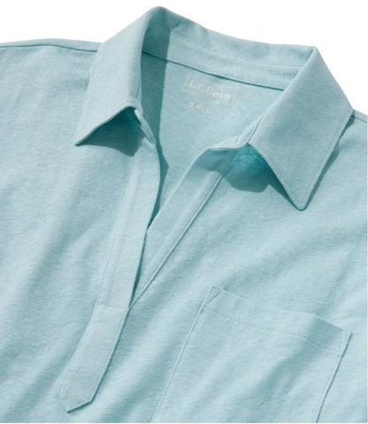 L.L.Bean | Women's Linen/Cotton Tee, Three-Quarter-Sleeve Splitneck Polo
