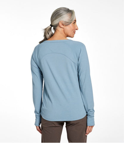 L.L.Bean | Women's Ribbed Performance Tee, Long-Sleeve Splitneck