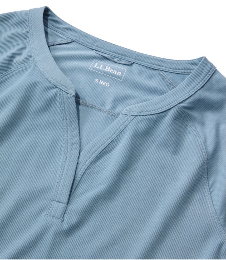 L.L.Bean | Women's Ribbed Performance Tee, Long-Sleeve Splitneck