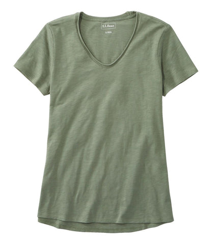 L.L.Bean | Women's Organic Cotton Tee, V-Neck Short-Sleeve