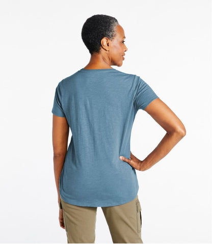 L.L.Bean | Women's Organic Cotton Tee, V-Neck Short-Sleeve