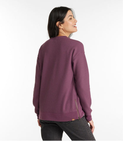 L.L.Bean | Women's Birchwood Brushed Waffle Top, Crewneck