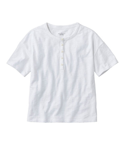 L.L.Bean | Women's Signature Slub Tee, Short-Sleeve Henley