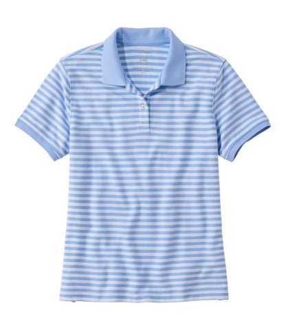 L.L.Bean | Women's Premium Double L Polo, Short-Sleeve Relaxed Fit Stripe