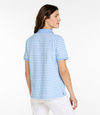 L.L.Bean | Women's Premium Double L Polo, Short-Sleeve Relaxed Fit Stripe