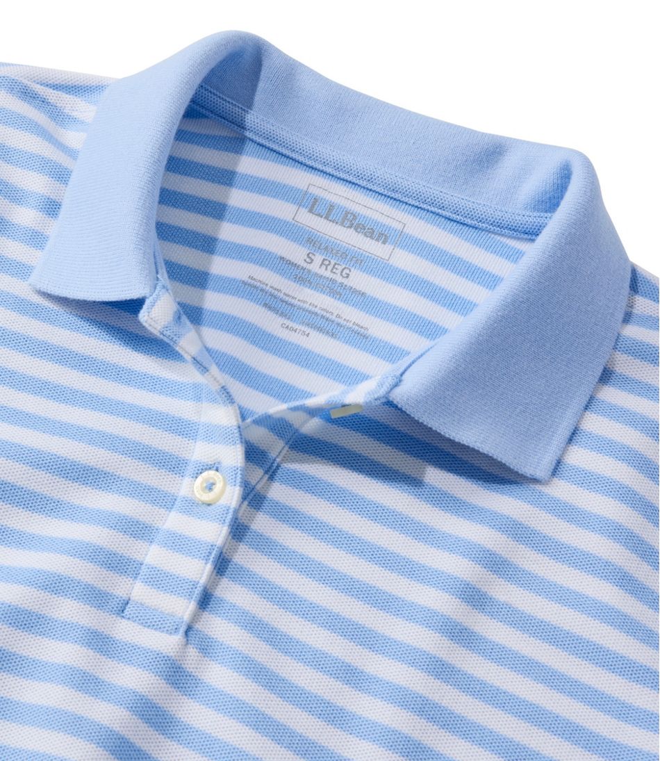 L.L.Bean | Women's Premium Double L Polo, Short-Sleeve Relaxed Fit Stripe