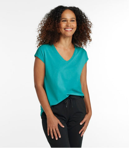 L.L.Bean | Women's Beyond Soft V-Neck Tee, Short Sleeve