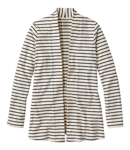 L.L.Bean | Women's Pima Cotton Open Cardigan, With Pockets Stripe