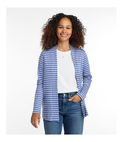 L.L.Bean | Women's Pima Cotton Open Cardigan, With Pockets Stripe