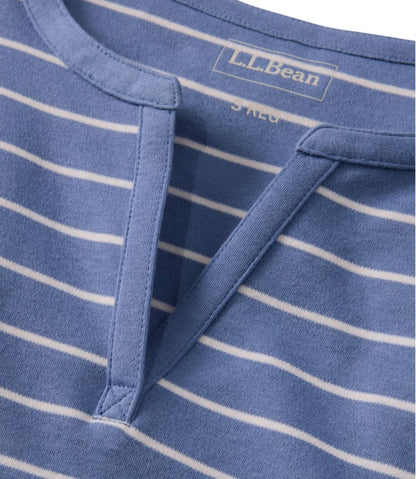 L.L.Bean | Women's L.L.Bean Tee, Short-Sleeve Notch-Neck Stripe