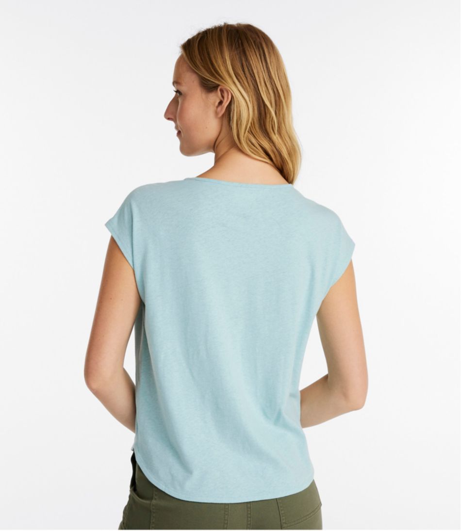 L.L.Bean | Women's Linen/Cotton Tee, Short-Sleeve Scoopneck