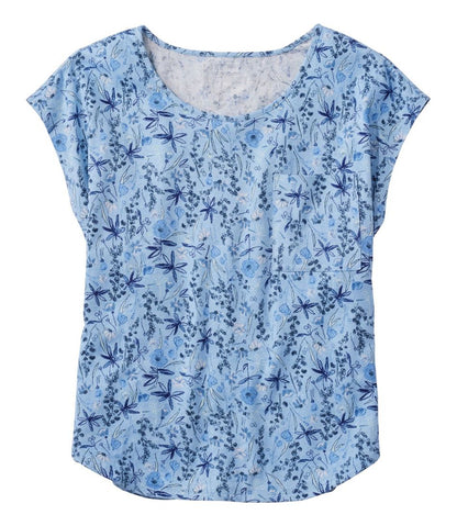 L.L.Bean | Women's Linen/Cotton Tee, Short-Sleeve Scoopneck Print