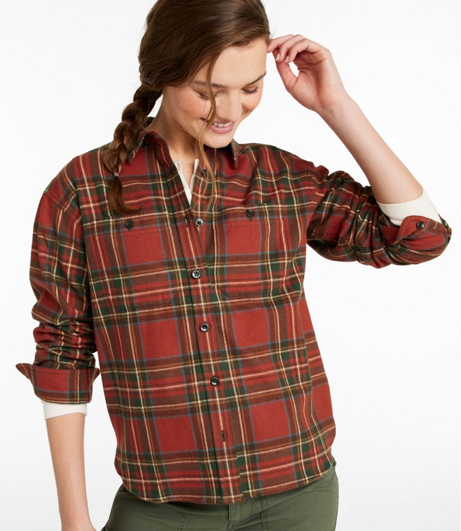 L.L.Bean | Women's Scotch Plaid Flannel Shirt, Boyfriend