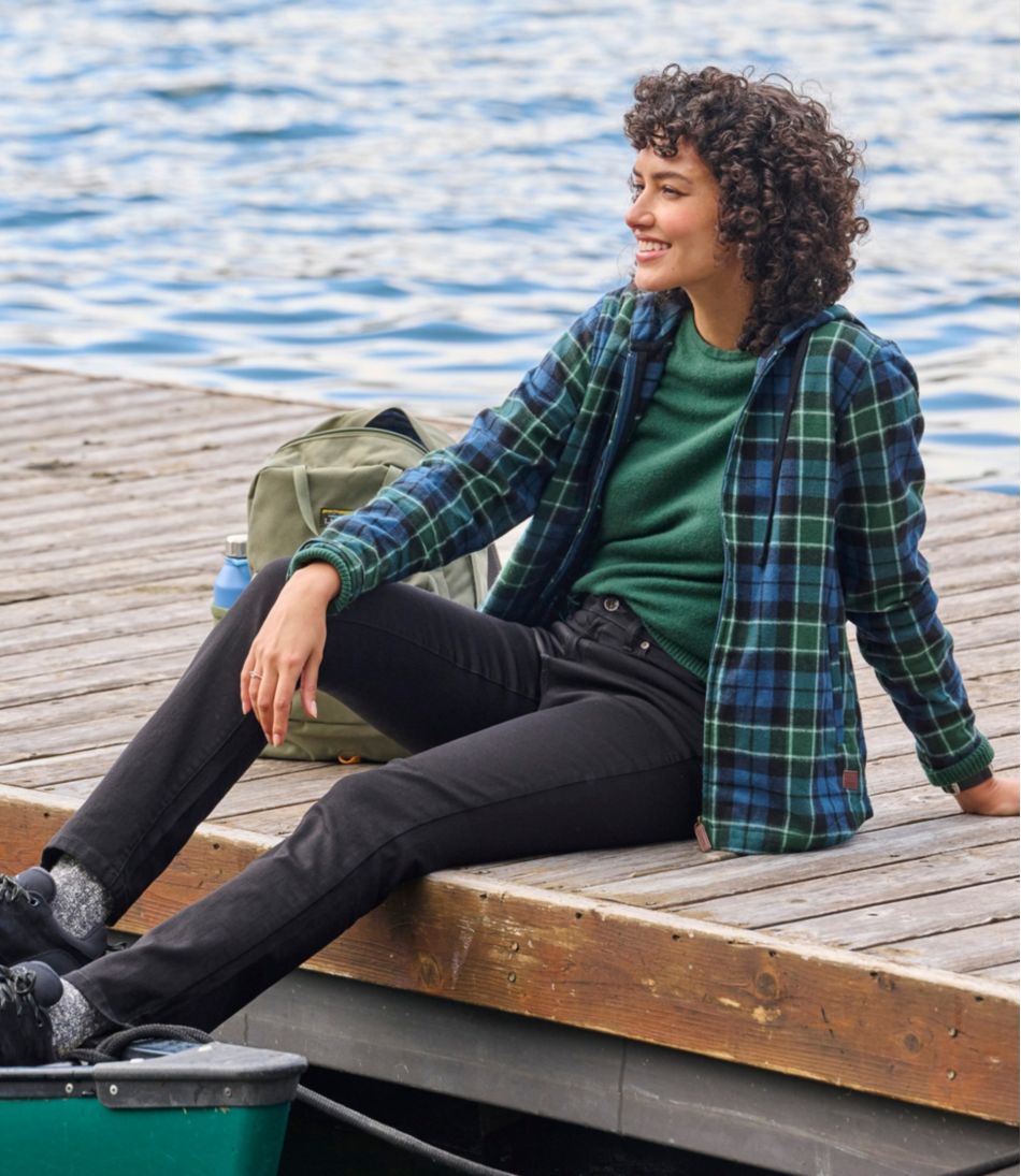 L.L.Bean | Women's Scotch Plaid Flannel Shirt, Relaxed Zip Hoodie