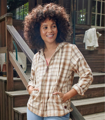 L.L.Bean | Women's Scotch Plaid Flannel Shirt, Relaxed Zip Hoodie