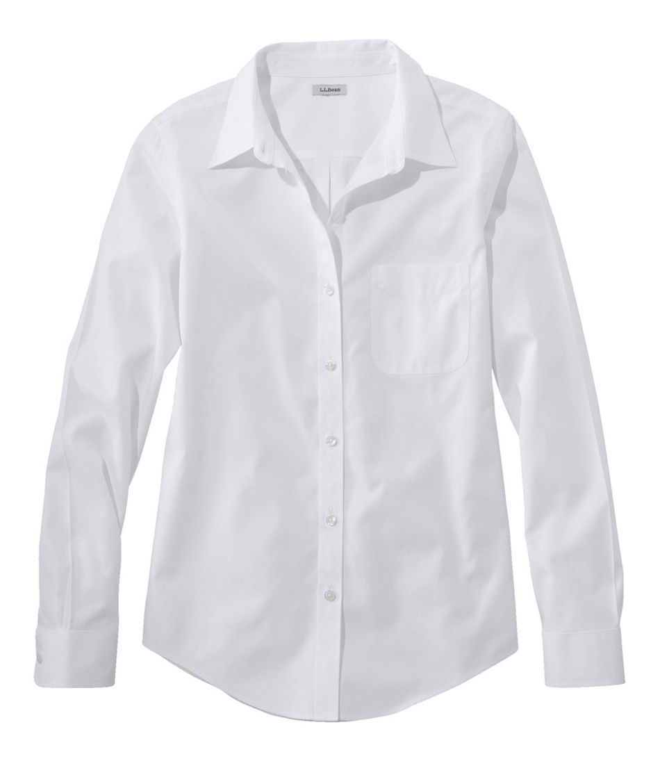 L.L.Bean | Women's Wrinkle-Free Pinpoint Oxford Shirt, Long-Sleeve Relaxed Fit