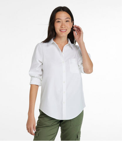 L.L.Bean | Women's Wrinkle-Free Pinpoint Oxford Shirt, Long-Sleeve Relaxed Fit