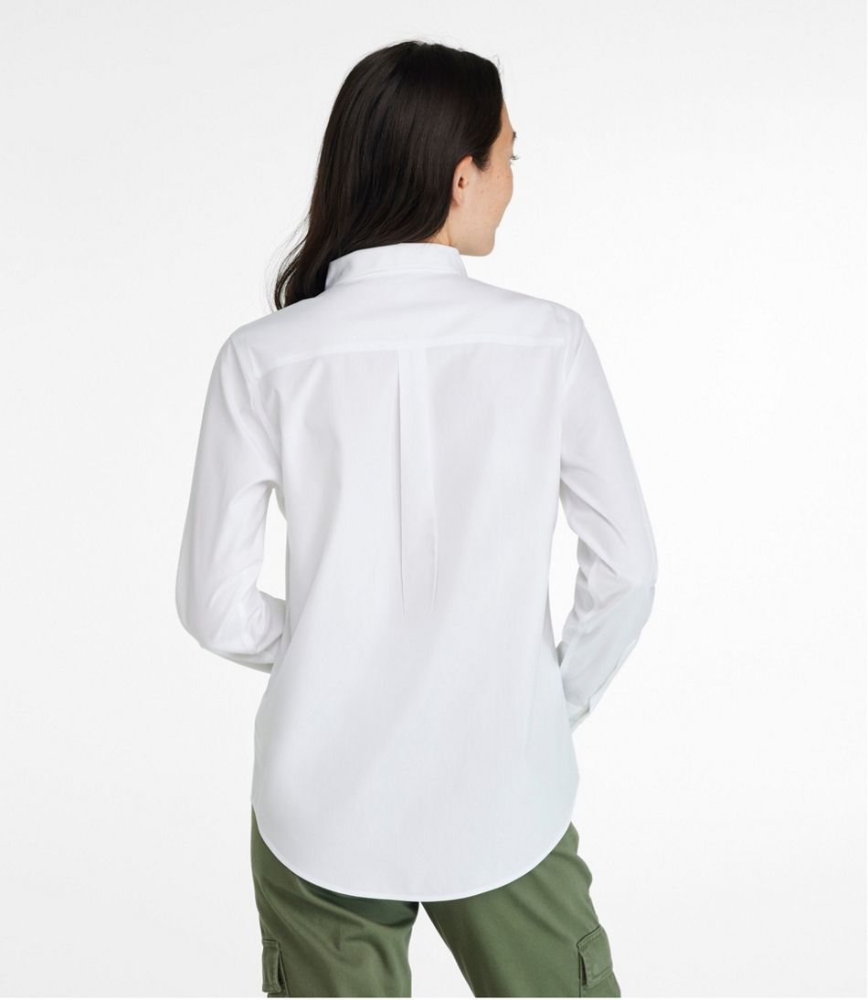 L.L.Bean | Women's Wrinkle-Free Pinpoint Oxford Shirt, Long-Sleeve Relaxed Fit