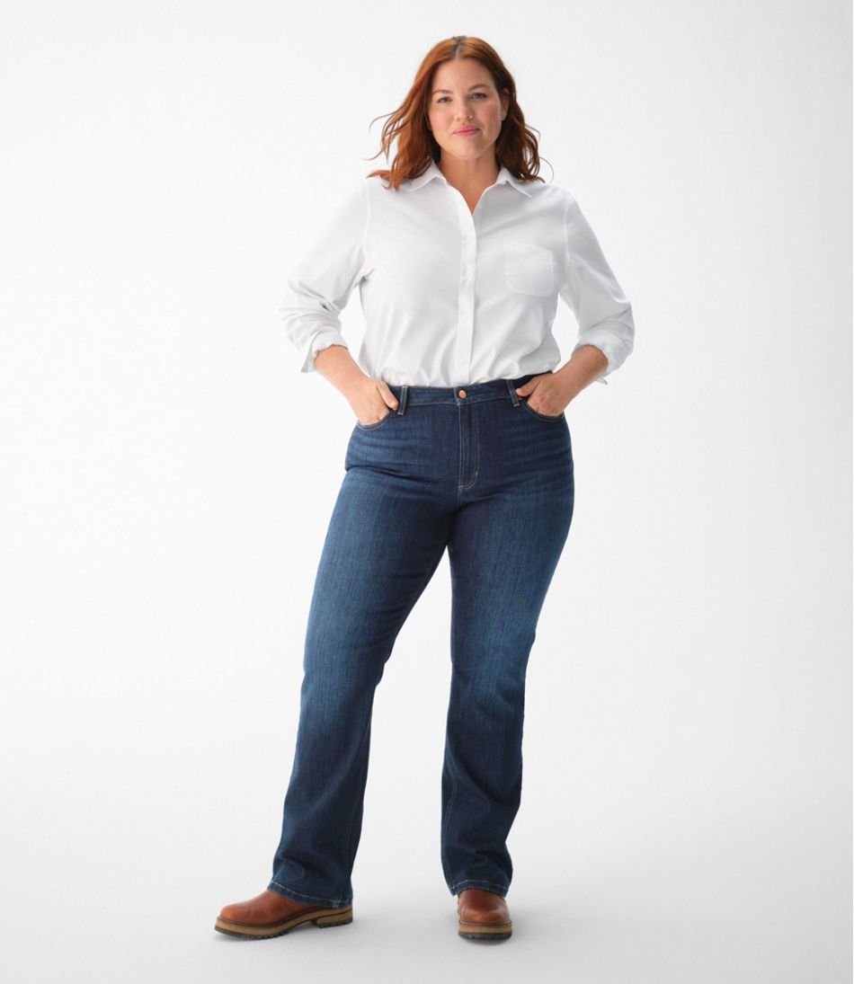 L.L.Bean | Women's Wrinkle-Free Pinpoint Oxford Shirt, Long-Sleeve Relaxed Fit