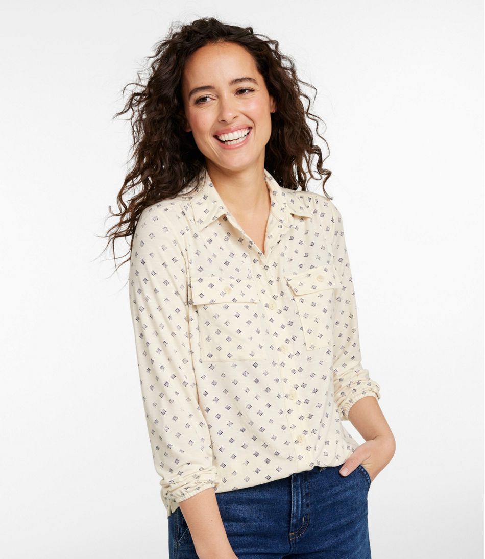 L.L.Bean | Women's Camden Hills Button Front Shirt, Print