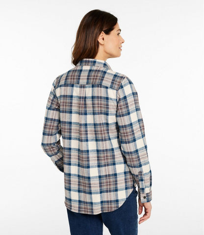 L.L.Bean | Women's Scotch Plaid Flannel Shirt, Quarter-Zip