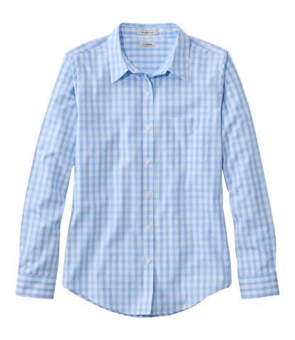 L.L.Bean | Women's Wrinkle-Free Pinpoint Oxford Shirt, Long-Sleeve Relaxed Fit Plaid