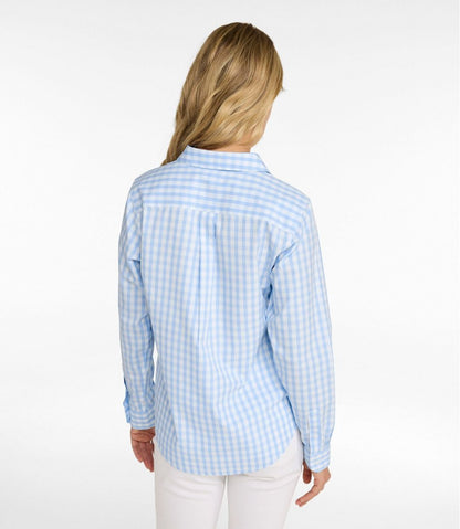 L.L.Bean | Women's Wrinkle-Free Pinpoint Oxford Shirt, Long-Sleeve Relaxed Fit Plaid