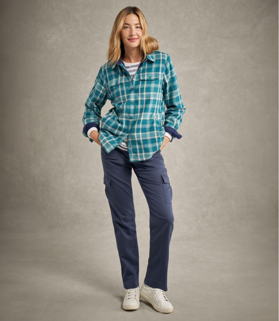L.L.Bean | Women's Fleece-Lined Flannel Shirt, Snap-Front Plaid