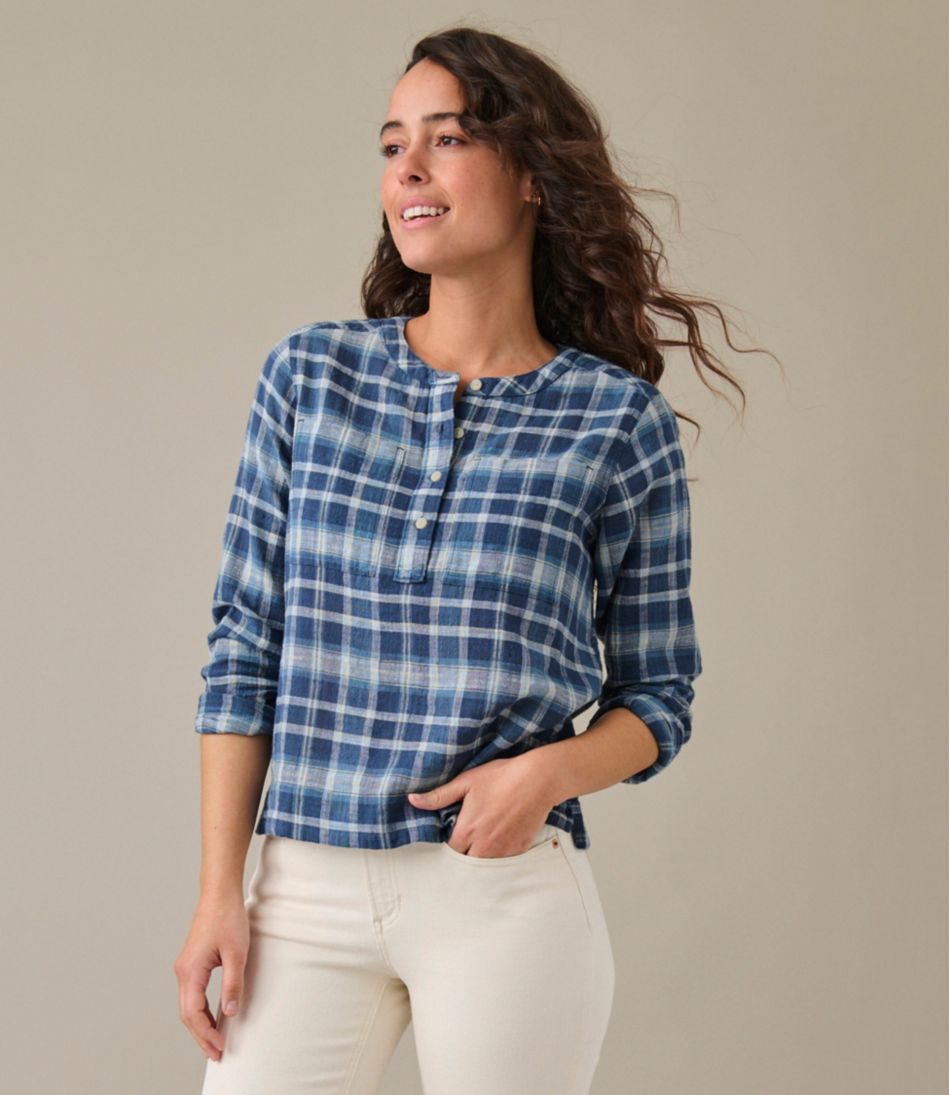 L.L.Bean | Women's L.L.Bean Day Breeze Shirt, Long-Sleeve Collarless