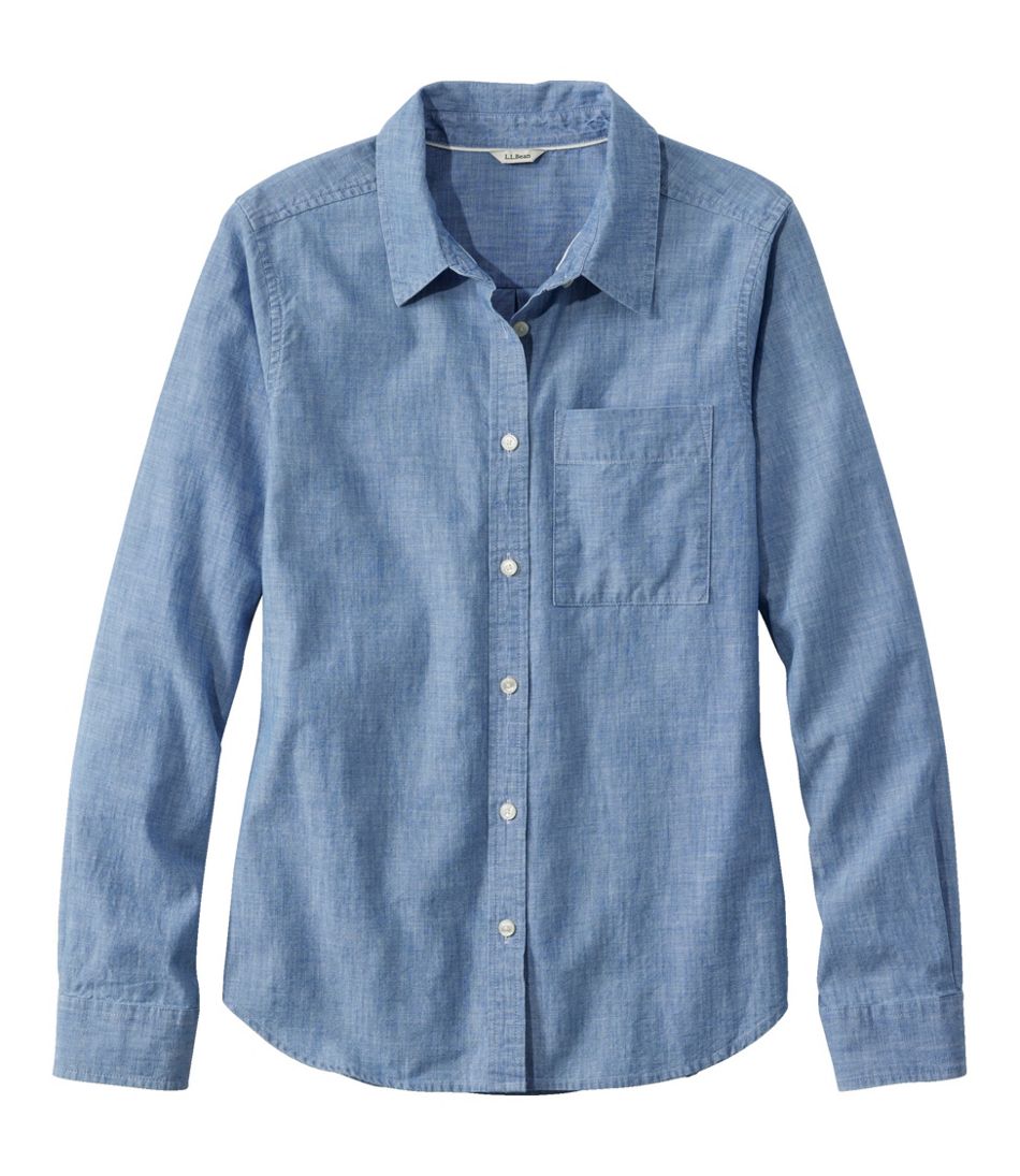 L.L.Bean | Women's Essential Cotton Shirt, Chambray Long Sleeve