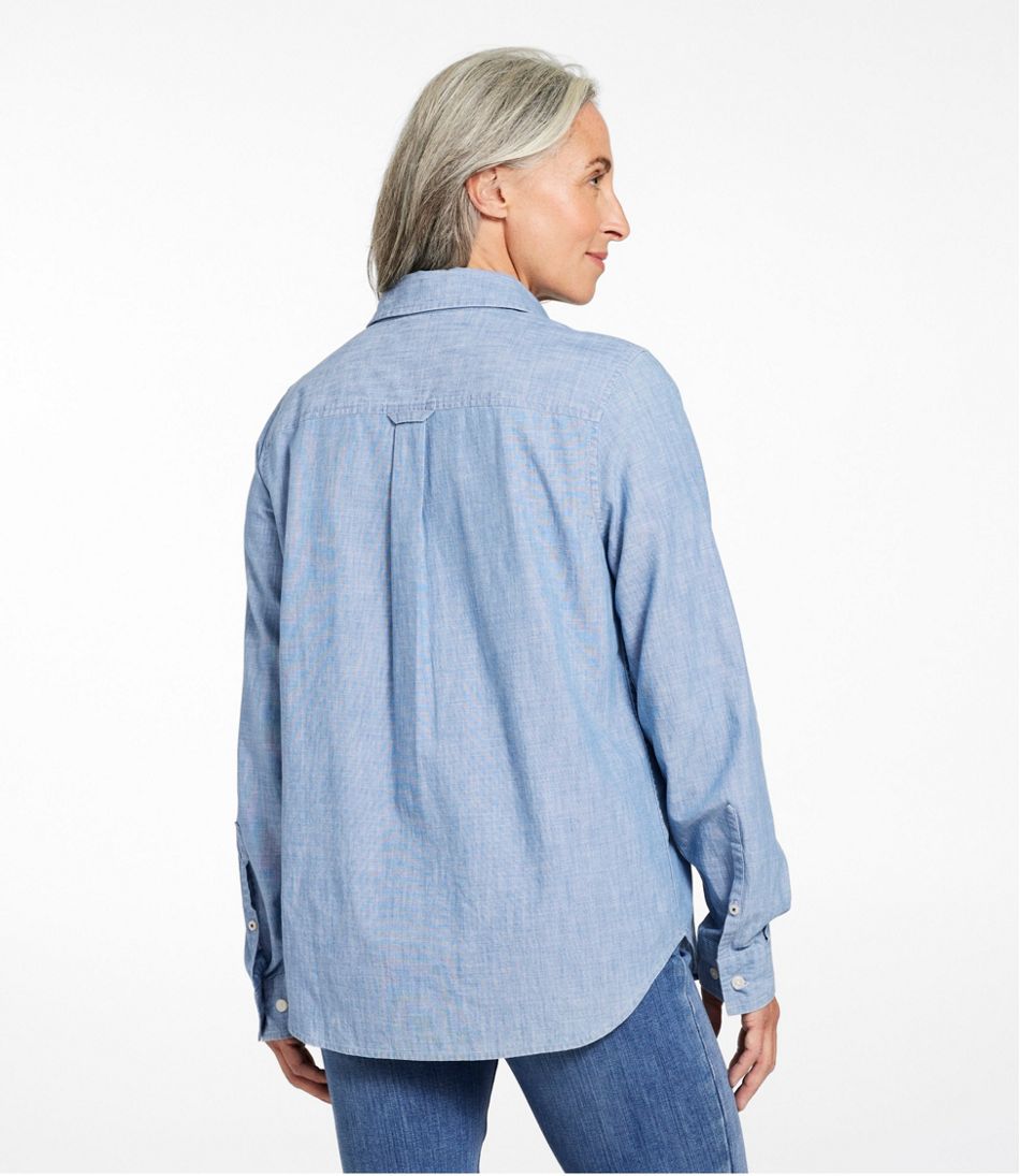 L.L.Bean | Women's Essential Cotton Shirt, Chambray Long Sleeve
