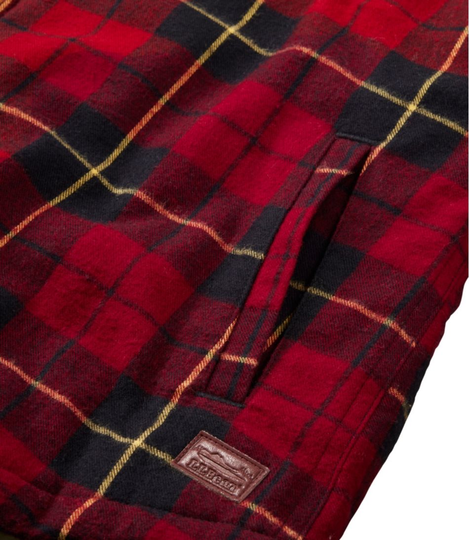 L.L.Bean | Women's Scotch Plaid Flannel Shirt, Sherpa-Lined Zip Hoodie