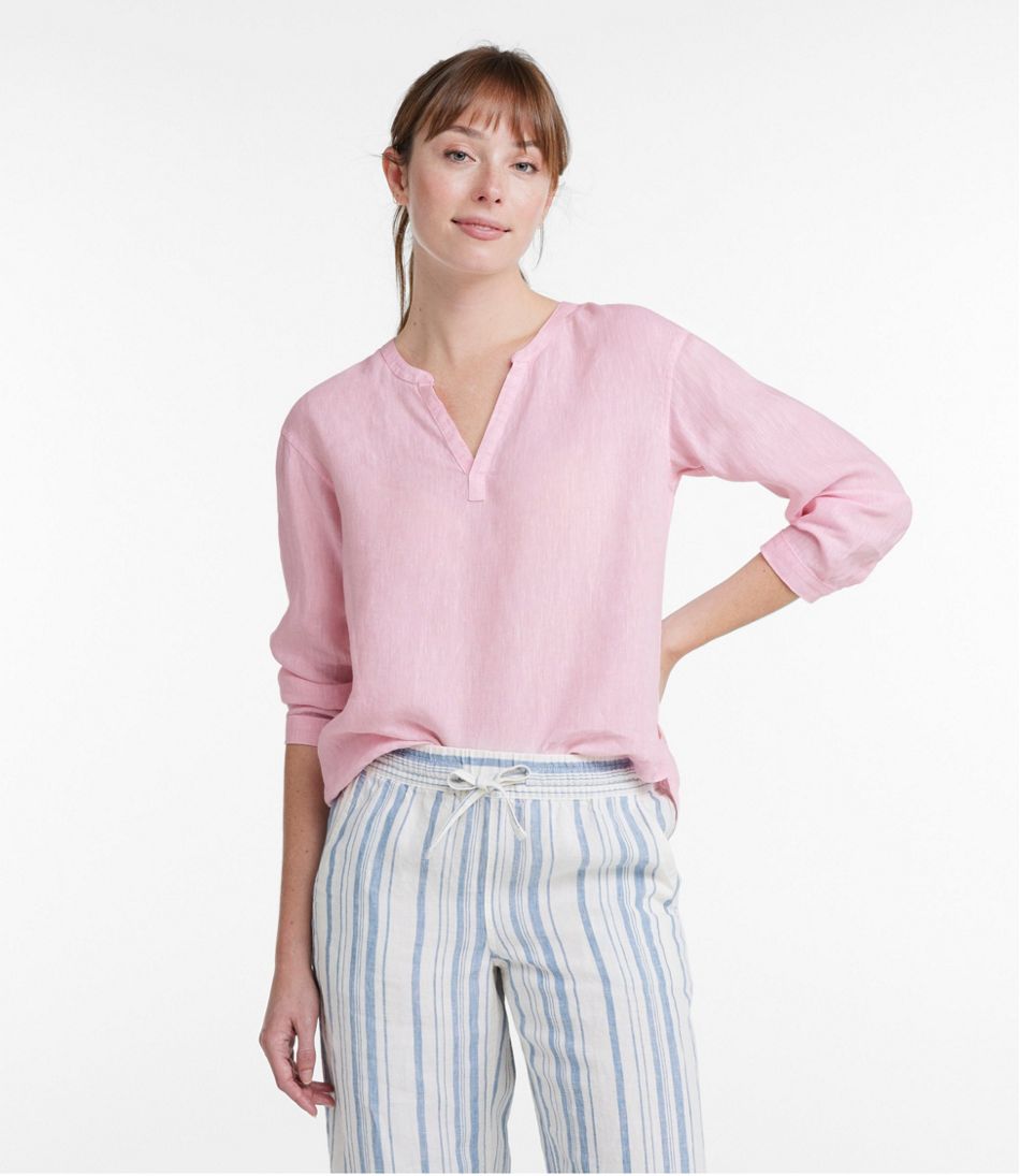 L.L.Bean | Women's Premium Washable Linen Shirt, Splitneck