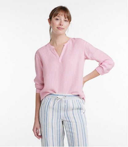 L.L.Bean | Women's Premium Washable Linen Shirt, Splitneck