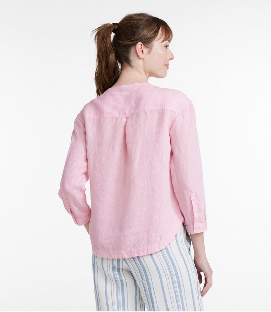 L.L.Bean | Women's Premium Washable Linen Shirt, Splitneck