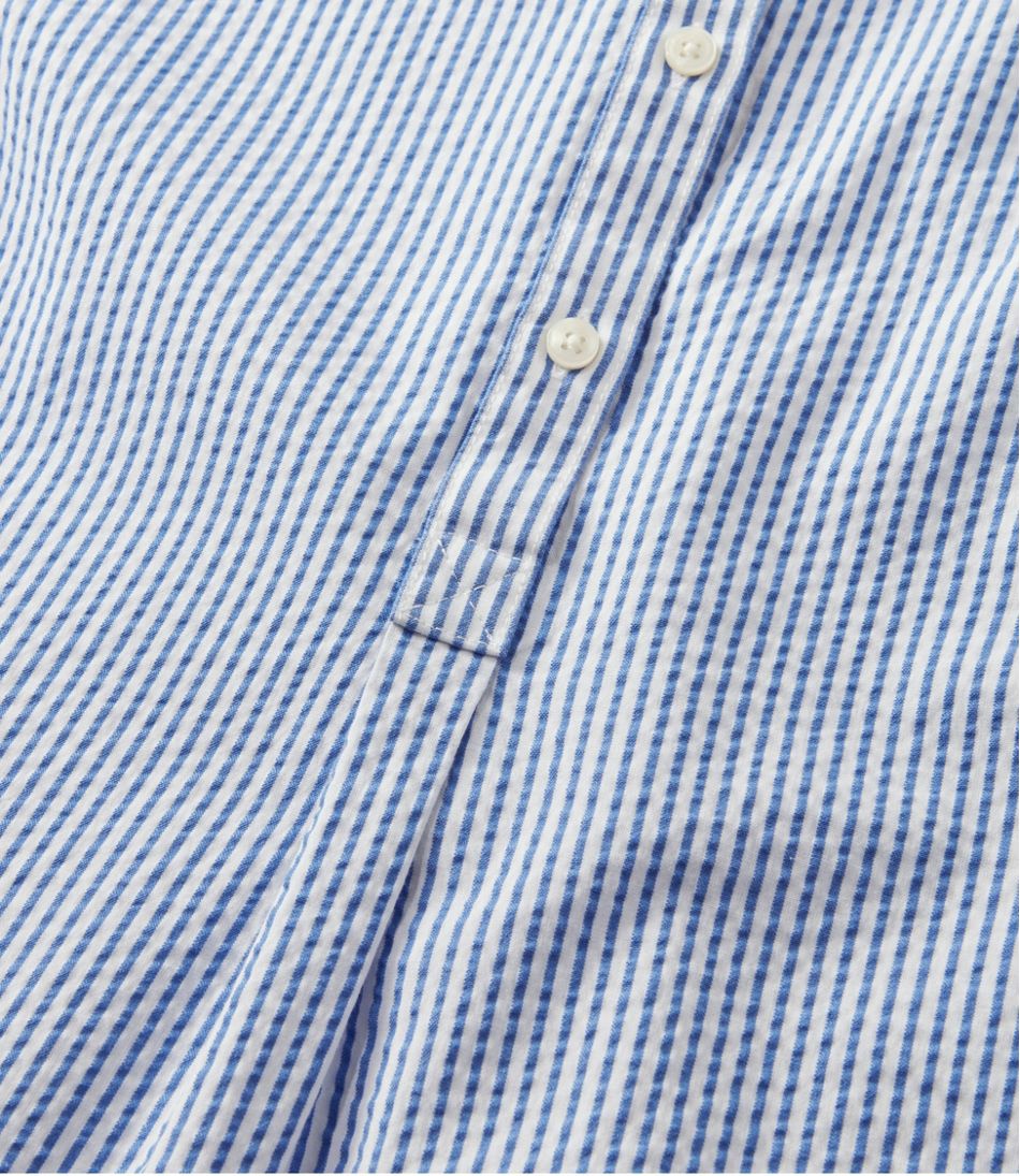 L.L.Bean | Women's Vacationland Seersucker Shirt, Short-Sleeve Popover Stripe