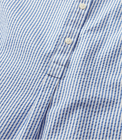 L.L.Bean | Women's Vacationland Seersucker Shirt, Short-Sleeve Popover Stripe