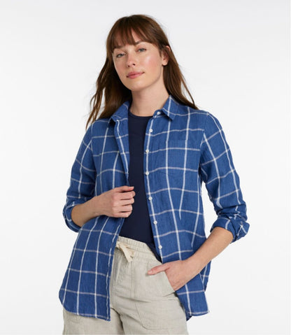 L.L.Bean | Women's Premium Washable Linen Shirt, Tunic Stripe