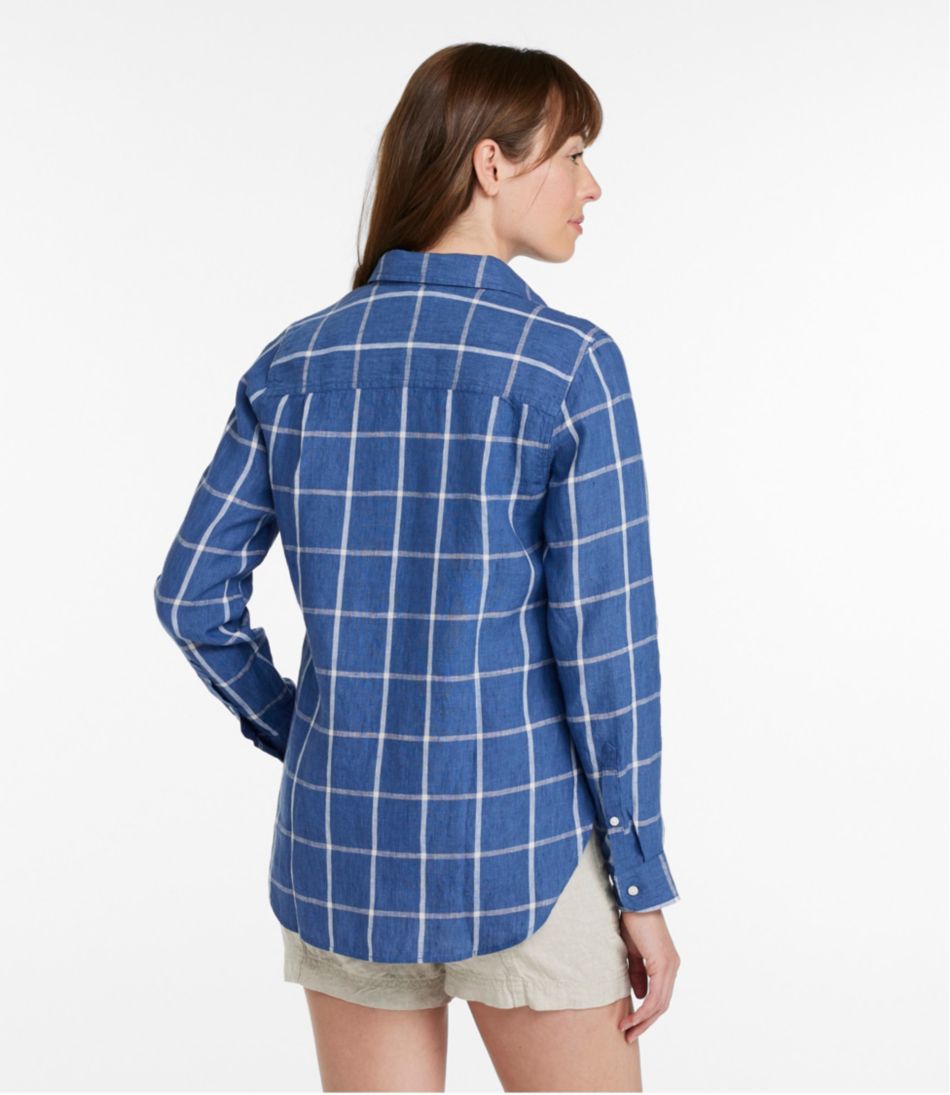 L.L.Bean | Women's Premium Washable Linen Shirt, Tunic Stripe