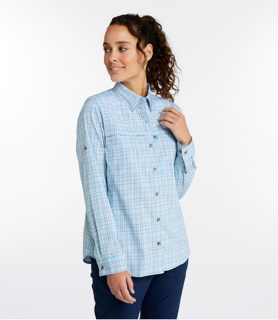 L.L.Bean | Women's Tropicwear Shirt, Plaid Long-Sleeve