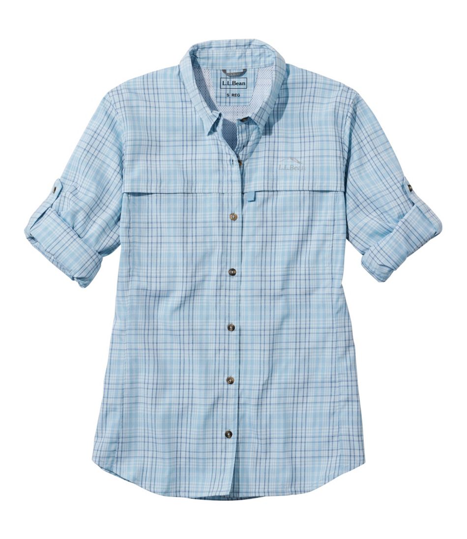 L.L.Bean | Women's Tropicwear Shirt, Plaid Long-Sleeve