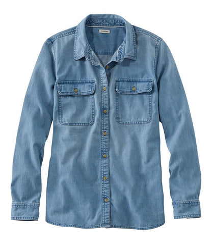 L.L.Bean | Women's L.L. Bean Heritage Washed Denim Shirt, Long-Sleeve