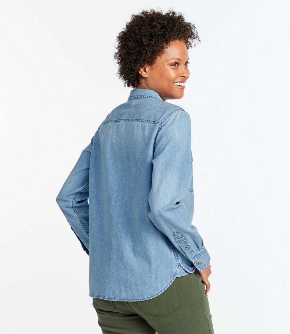 L.L.Bean | Women's L.L. Bean Heritage Washed Denim Shirt, Long-Sleeve
