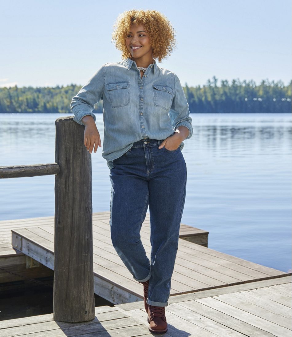 L.L.Bean | Women's L.L. Bean Heritage Washed Denim Shirt, Long-Sleeve