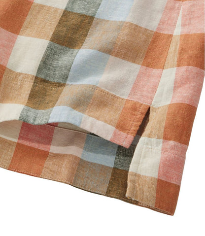 L.L.Bean | Women's Signature Linen-Blend Splitneck Shirt, Short-Sleeve