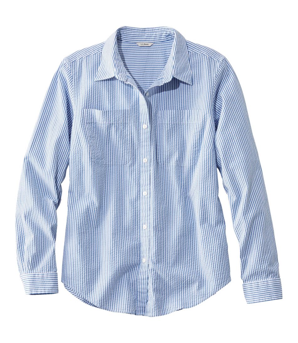L.L.Bean | Women's Vacationland Seersucker Shirt, Long-Sleeve