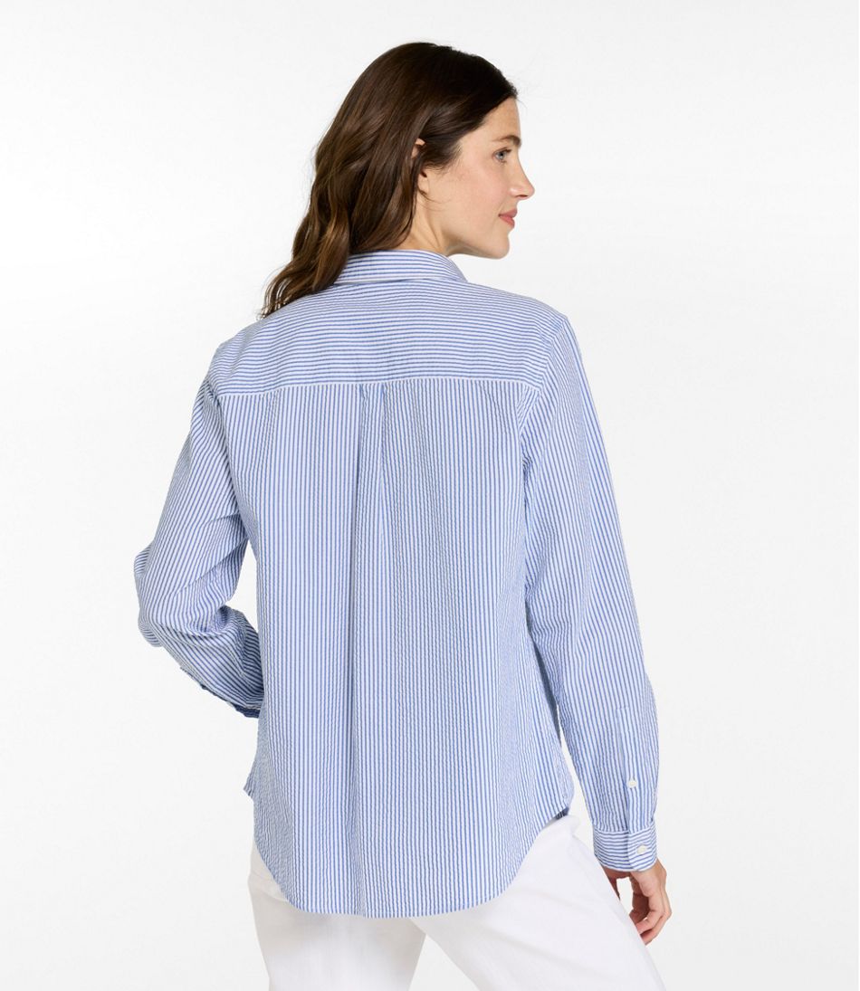 L.L.Bean | Women's Vacationland Seersucker Shirt, Long-Sleeve