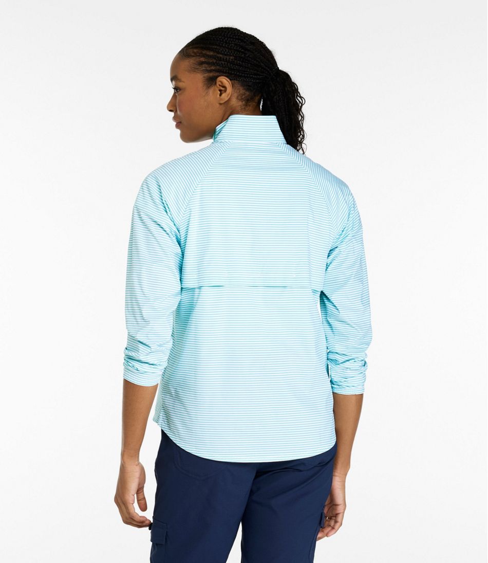 L.L.Bean | Women's Everyday SunSmart® Woven Shirt, Quarter-Zip Pullover Colorblock